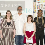 Winners of the 2016 Texprint Awards L-R Megan Clarke, Grace Lomas, Martin Leuthold, Chloe Frost, Jacob Monk, Isla Middleton