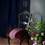 Aso oke ikat and velvet chair Pink House by Rebecca Cole